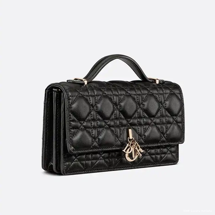 Cheap Miss Mini Lambskin Black Dior Bag Cannage Handle Top 0507 Luxury